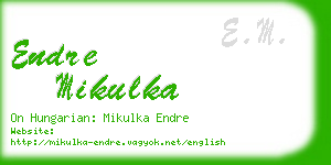 endre mikulka business card